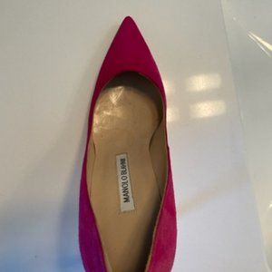 Manolo Blahnik Hot Pink Suede Pumps